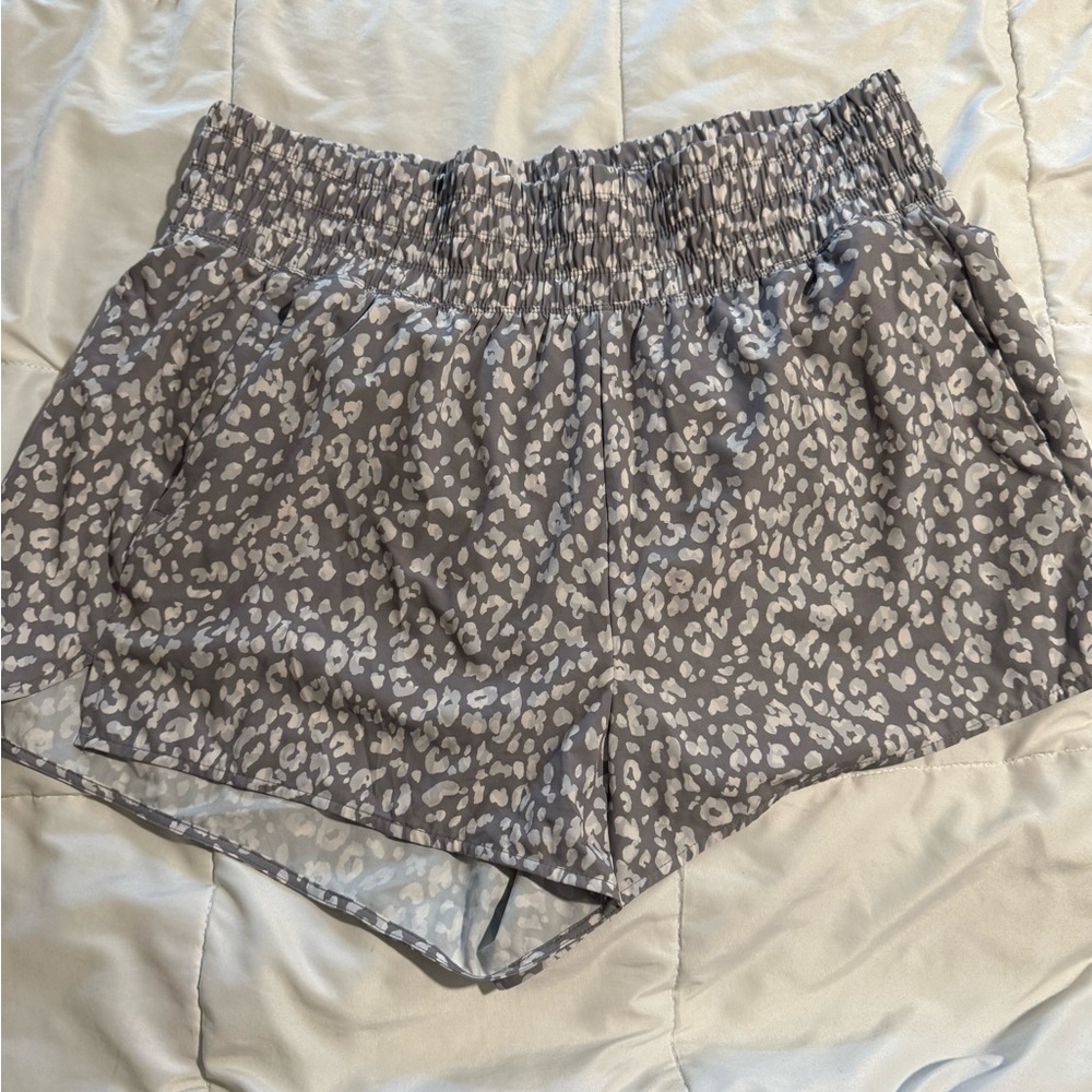 Old Navy Gray Leopard Print Athletic Shorts